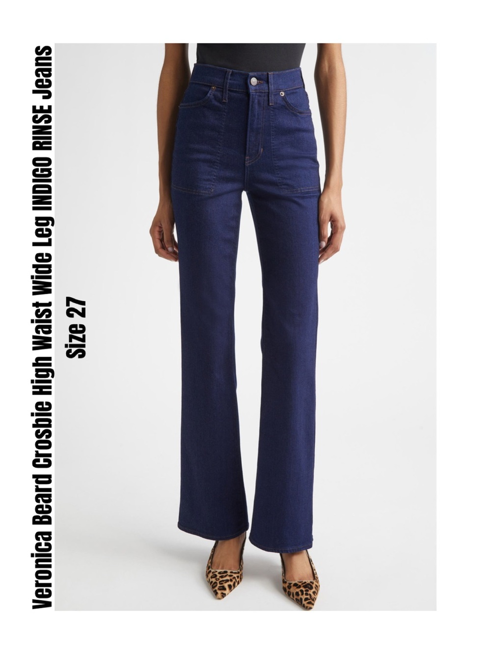 Veronica Beard Crosbie High Waist Wide Leg INDIGO RINSE Jeans Size 27